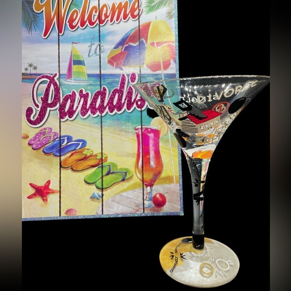 LOLITA - “Divorce” * Love my Martini * Hand-painted Martini Glass